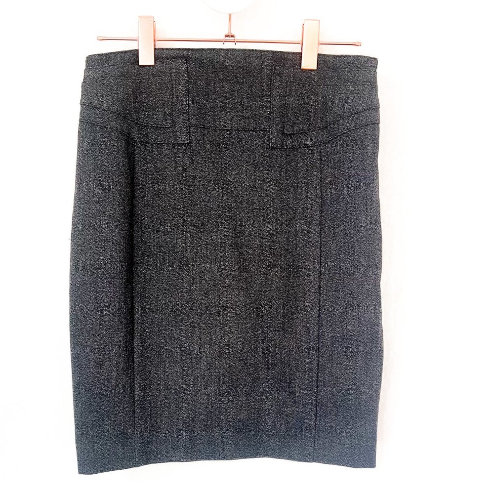 express dark grey pencil skirt w/side zip 6 - Picture 2 of 7